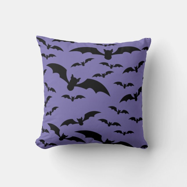 Spooky Black Bats Happy Halloween Sierkussen (Voorkant)