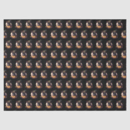 Spooky Black Cat en Jack-o-Lantern Sinaasappel Tissuepapier