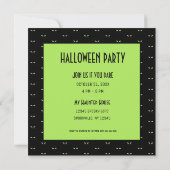 Spooky Black Cat Face Halloween Party Kaart (Achterkant)
