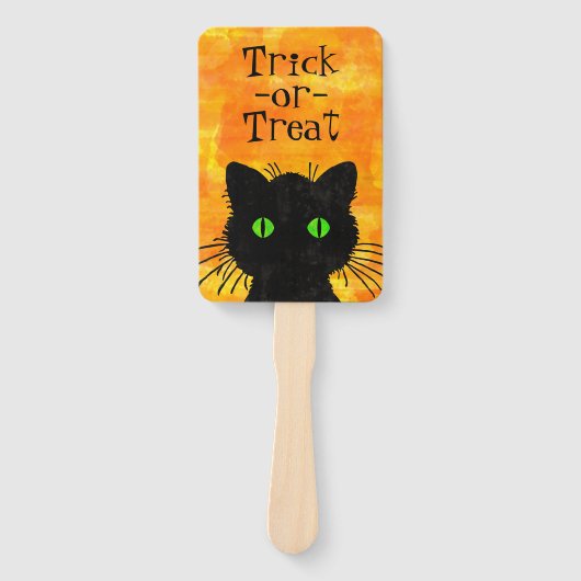Spooky Black Cat Halloween Handwaaier (Voorkant)