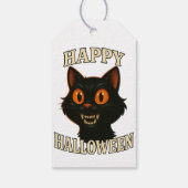 Spooky Black Cat Halloween Party Cadeaulabel (Achterkant)