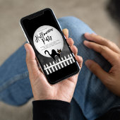 Spooky Black Cat Halloween Party Custom Kaart