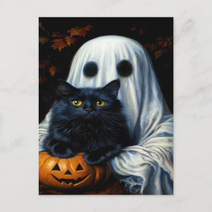 Spooky Black Cat Halloween Wallpaper - 2025 Nacht! Feestdagenkaart