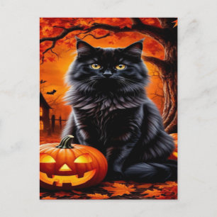 Spooky Black Cat Halloween Wallpaper - 2025 Nacht! Feestdagenkaart