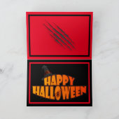 Spooky Black Cat Kaart (Binnen)