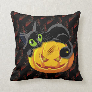 Spooky Black Cat Kussen