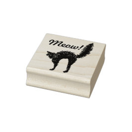 Spooky Black Cat Rubberstempel