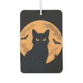 Spooky Black Cat Silhouette Halloween Luchtverfrisser (Voorkant)