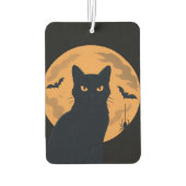 Spooky Black Cat Silhouette Halloween Luchtverfrisser (Achterkant)