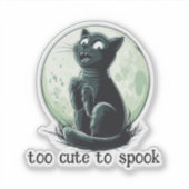 Spooky Black Cat Sticker (Voorkant)