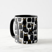 Spooky Black Cats Halloween Mok (Voorkant links)