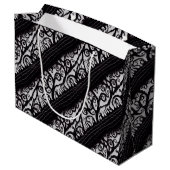 Spooky Black en White Gothic kerstcadeautas Groot Cadeauzakje (Achterkant Gekanteld)
