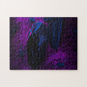 Spooky Black Material Roos, Black Spiers Legpuzzel