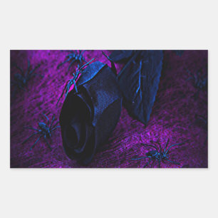 Spooky Black Material Roos, Black Spiers Rechthoekige Sticker