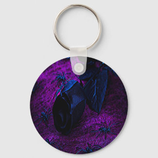 Spooky Black Material Roos, Black Spiers Sleutelhanger