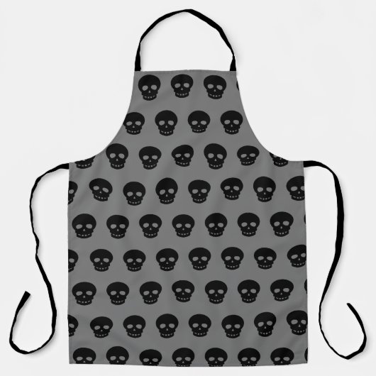 Spooky Black Skull Pattern Schort (Voorkant)