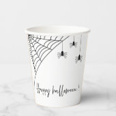 Spooky Black Spiers Party | Happy Halloween Papieren Bekers (Voorkant)