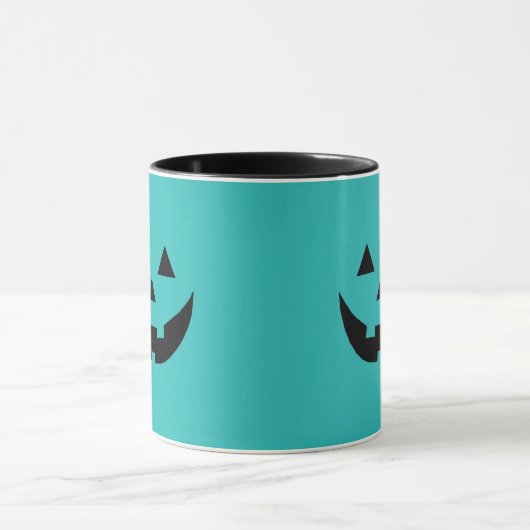 Spooky blauwgroen Jack o lantaarn pompoen Hallowee Mok (Midden)