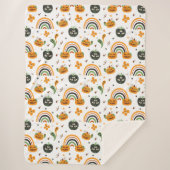 Spooky Boho Halloween patroon Sherpa Deken (Voorkant)
