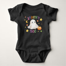 Spooky Boo Black Baby Grow – Halloween Baby Outfit