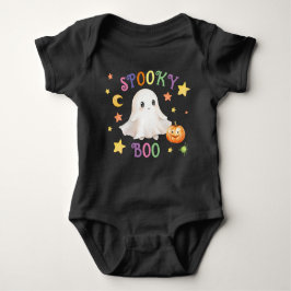 Spooky Boo Black Baby Grow – Halloween Baby Outfit Romper