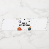 Spooky Boo Halloween Ghost Verjaardag Decor Waterfles Etiket (Enkel label)