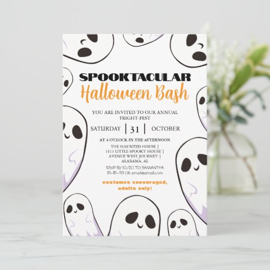 Spooky Boo Haunted house Halloween bash party Kaart (Staand voorkant)