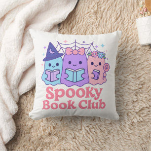 Spooky Book Club Schattige Ghost Reading Kussen