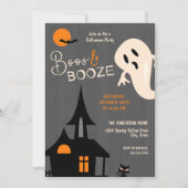 Spooky Boos & Booze Halloween Party uitnodiging (Voorkant)
