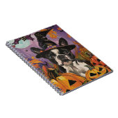 Spooky Boston Terrier Halloween heks en pompoen Notitieboek (Rechterzijde)