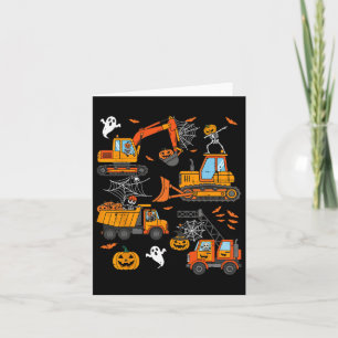 Spooky Bouw Trucks Peuter Jongens Halloween Kaart