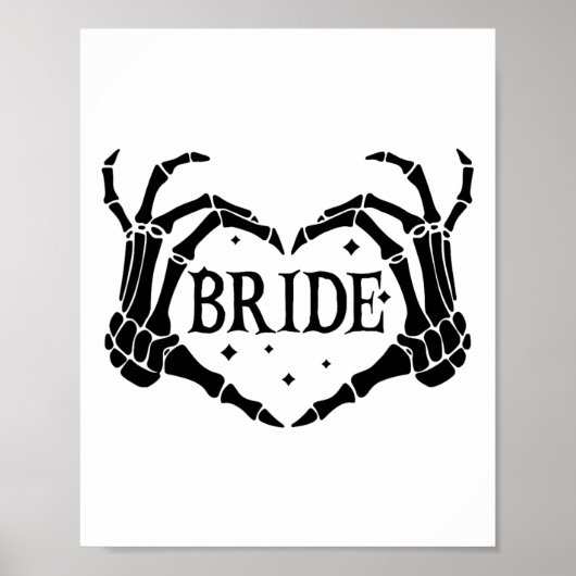 Spooky Bride Skeleton Hands Verloving Wedding Hal Poster (Voorkant)