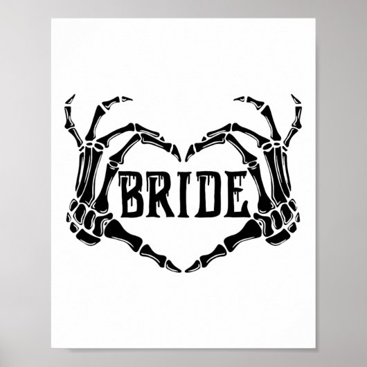 Spooky Bride Skeleton Hands Verloving Wedding Hal Poster (Voorkant)