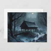 Spooky Bridge op Halloween Briefkaart (Voorkant / Achterkant)