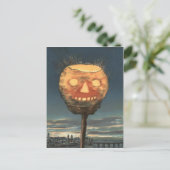 Spooky Bright Jack O lantaarn pompoen Briefkaart (Staand voorkant)
