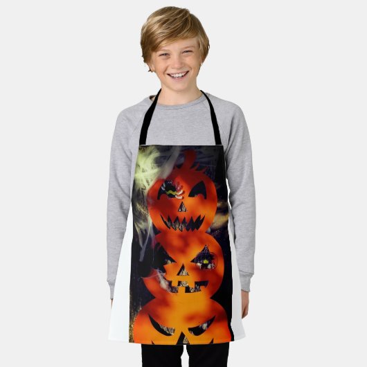 Spooky Bright Jack-O-Lantern All-Over Print Schort (Gedragen)