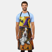 Spooky Brittany Spaniel Halloween Witch Pumpkin Schort (Gedragen)