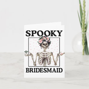 Spooky Bruidsmeisje Bruid Skelet Halloween Vrijgez Kaart