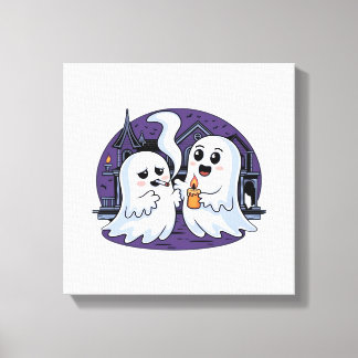 Spooky Buddies A Halloween Haunt Classic T-Shirt Canvas Afdruk