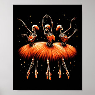 Spooky Byllerina Skeleton Dance Funny beroemd gema Poster