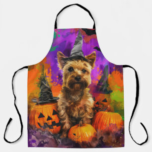 Spooky Cairn Terrier Hond Halloween Heksenpompoen Schort