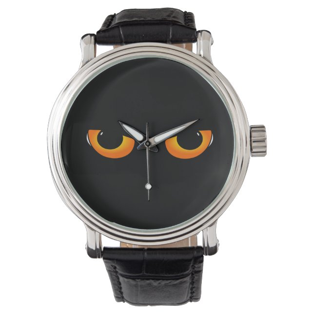 Spooky Cat Eyes Horloge (Voorkant)
