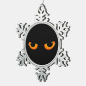 Spooky Cat Eyes Tin Sneeuwvlok Ornament (Rechts)
