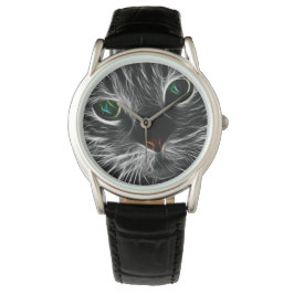 Spooky Cat Feline Soul Spirit Animal Horloge