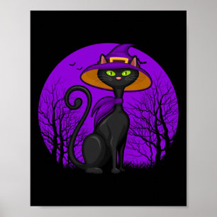 Spooky Cat Lover Halloween Zwart Kitten Leuke Kat Poster