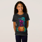 Spooky Cat op een pompoen Halloween | Shirts (Voorkant volledig)