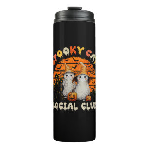 Spooky Cat Social Club Boo Ghost Witch Black Cats Thermosbeker