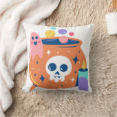 Spooky Cauldron Ghost Candle Halloween Art Design Kussen (Deken)