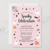 Spooky Celebration Ghost Halloween Birthday Party Kaart (Voorkant)
