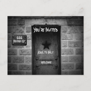 Spooky Cemetery Crypt Halloween uitnodigingen